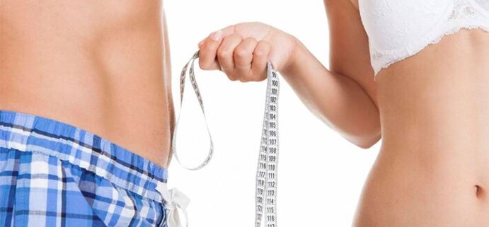woman measuring man's penis before enlargement